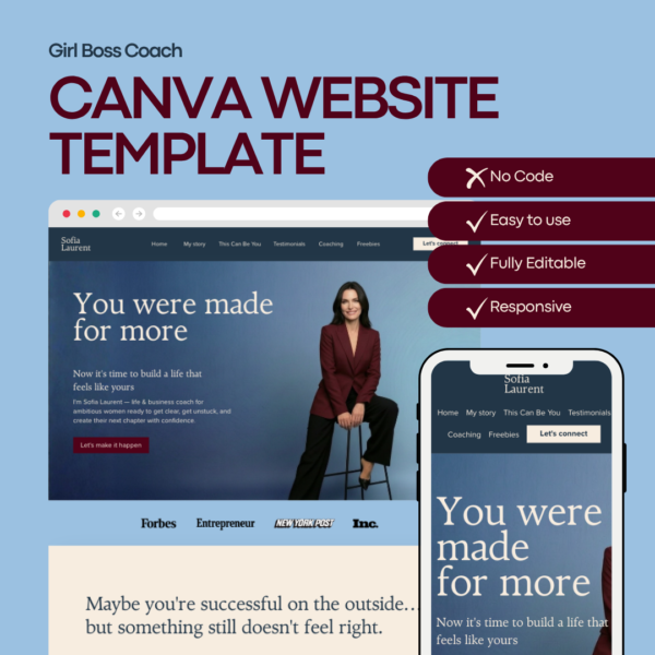 Girl Boss Coach Website Template